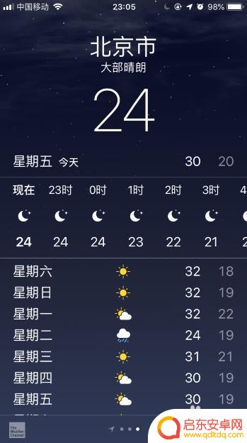 苹果手机天气预报在哪里设置 苹果手机天气预报怎么打开