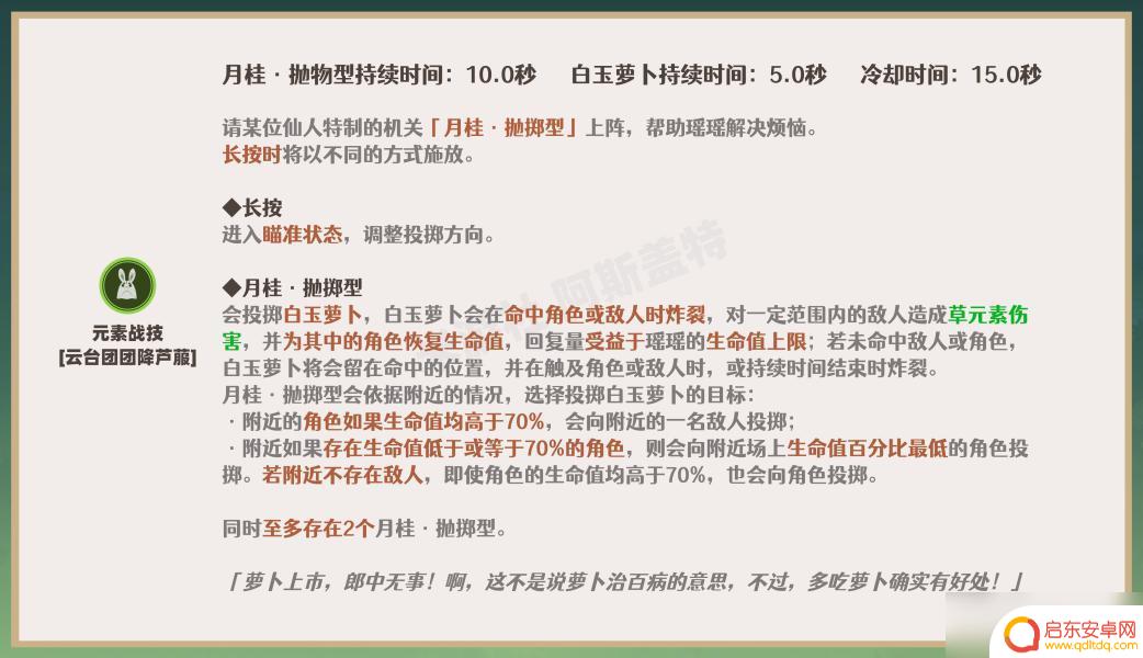 原神瑶瑶技能和什么有关 《原神》瑶瑶技能详解