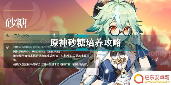 原神砂糖满命攻略 《原神》砂糖怎么培养