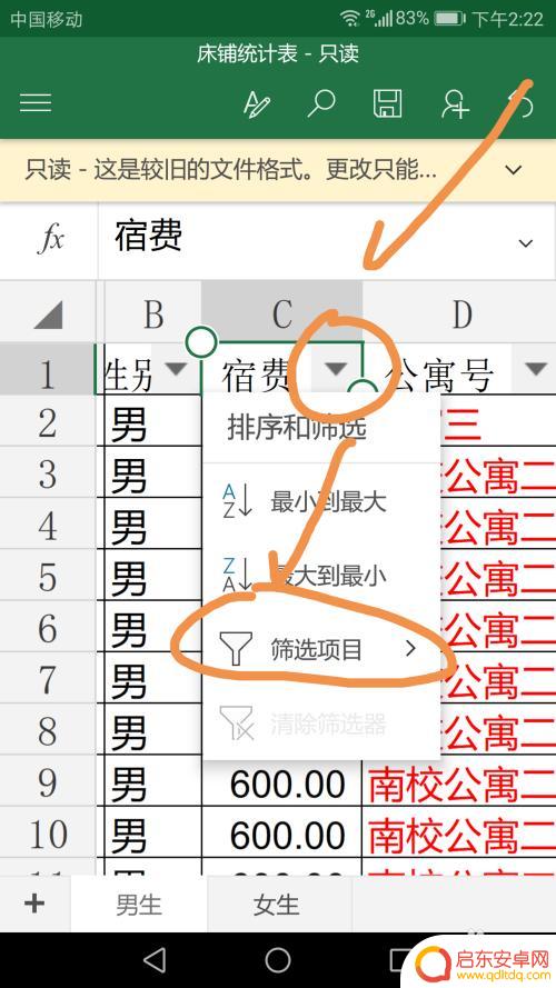 手机里面表格怎么筛选 如何在手机上使用Excel的筛选功能