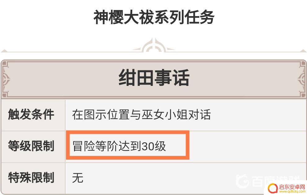 原神神樱大祓任务多少级 原神神樱大祓适合多少级玩家