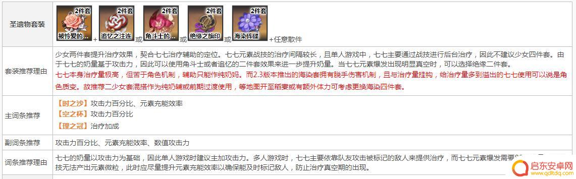 原神七七用什么圣遗物套装 原神3.3版本七七最佳圣遗物