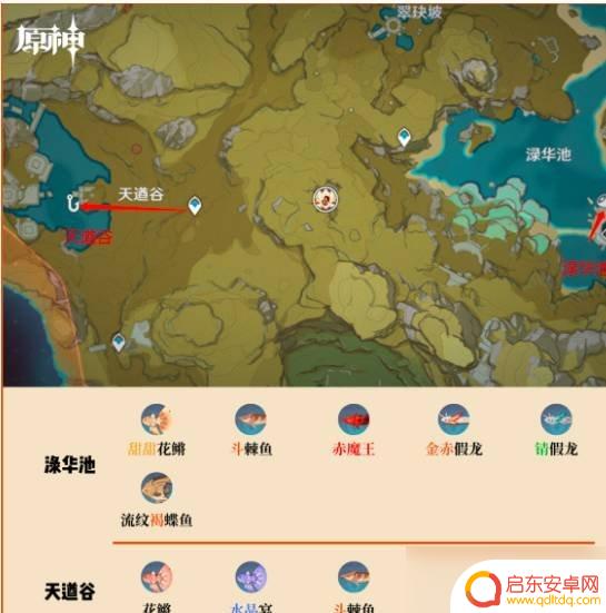 原神鱼叉钓鱼点位一览 原神钓鱼地点分布全图