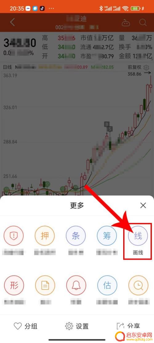 手机如何画支撑位 如何在同花顺应用APP上设置支撑位和压力位线