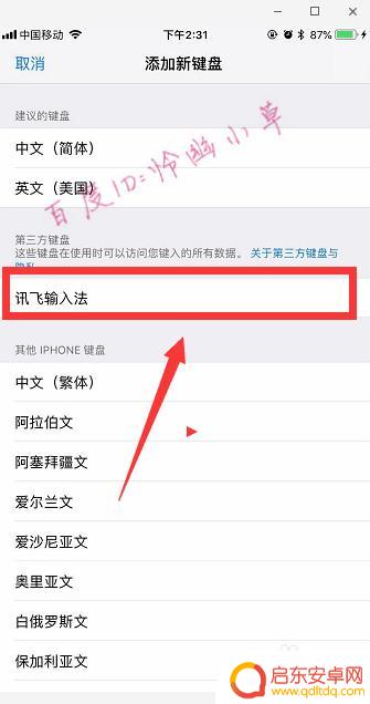 苹果手机如何设置输入讯飞 iPhone讯飞输入法的设置方法