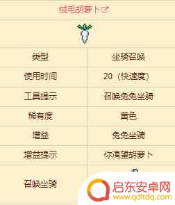 泰拉瑞亚绒毛的用处 泰拉瑞亚绒毛胡萝卜属性介绍