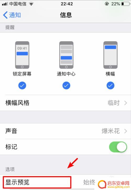 如何设置苹果手机短信不显示内容 iphone手机短信通知显示设置