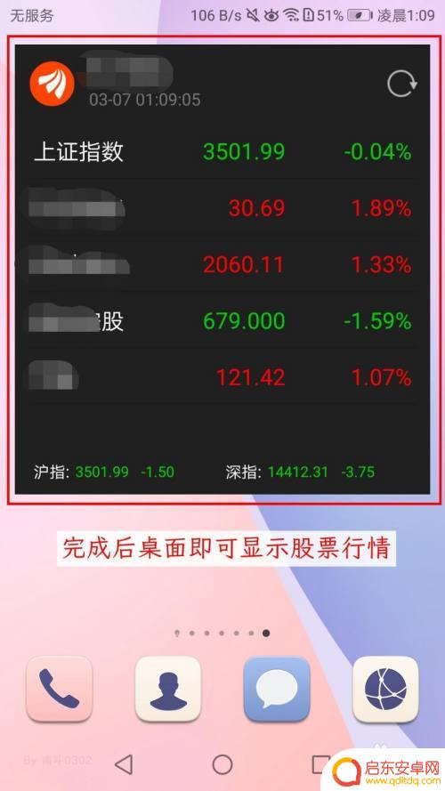 华为手机怎么设置股价提醒 华为手机股票行情桌面显示步骤