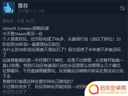 《彩虹六号 异种》Steam发售 综合评价“多半好评”