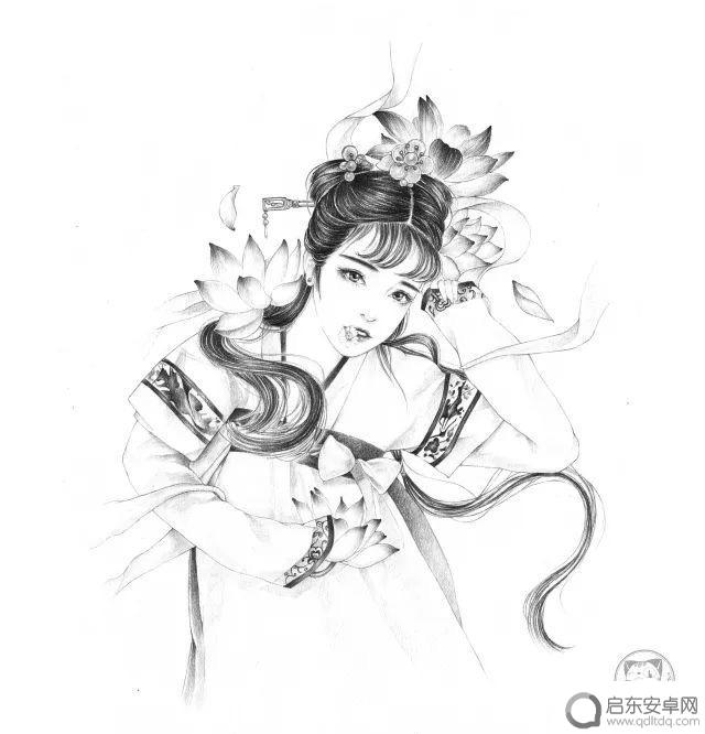 书上素描美女抖音(素描的美女)