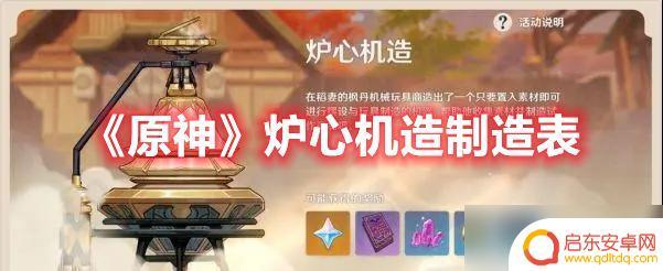 原神怎么制造玩具武器 《原神》炉心机造制造表如何升级
