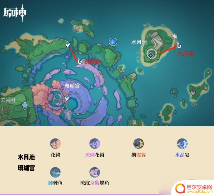 原神钓鱼地图 原神2022钓鱼点图文攻略