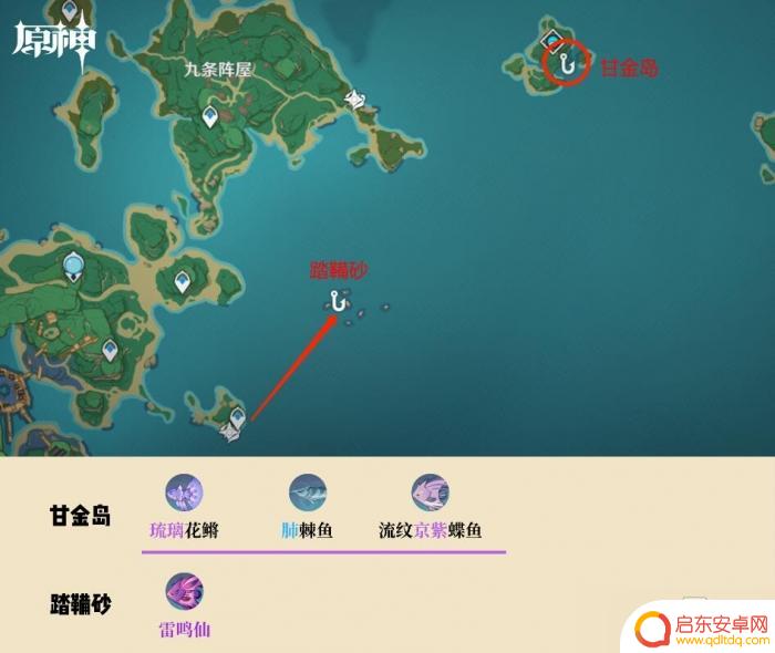 原神钓鱼地图 原神2022钓鱼点图文攻略