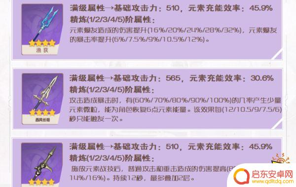原神香菱适合什么四星武器 香菱适合使用的四星武器推荐