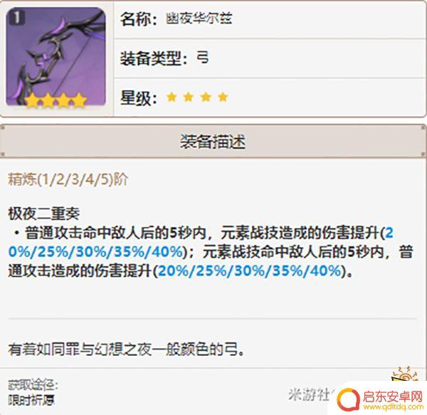 飞歇尔原神 原神菲谢尔武器搭配推荐
