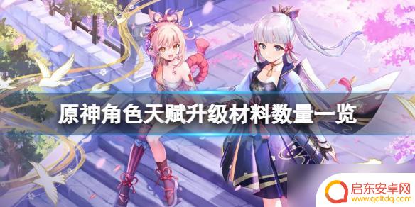 原神天赋升级消耗 《原神》角色天赋升级材料数量查询