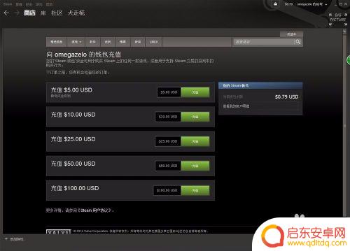 怎么在steam上充值5美元 怎样往Steam账户里充钱