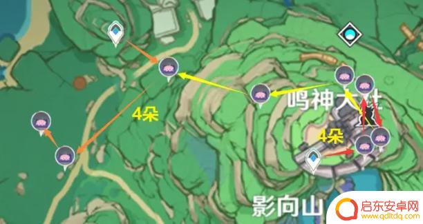 原神鸣神岛绣球怎么采集 原神绯樱绣球采集路线分享