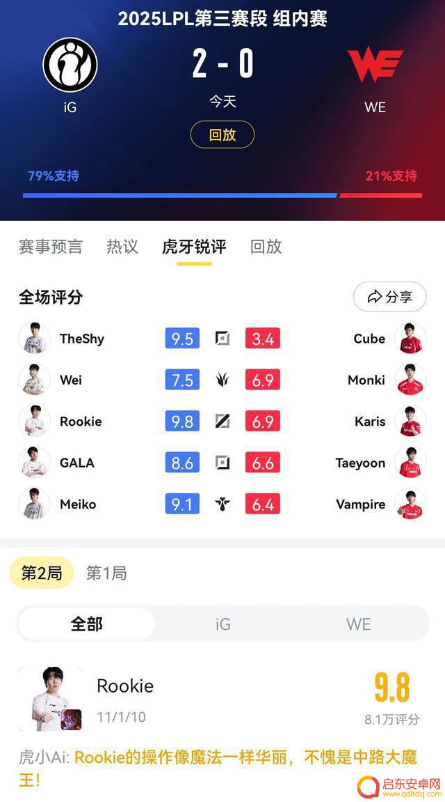 IG毫不留情，完胜WE！