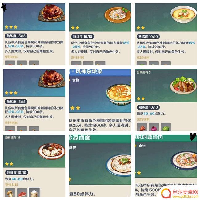 原神加体力值的食物 原神恢复体力的食物有哪些