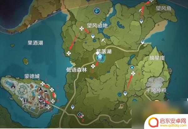 原神 蒲公英哪里有 原神蒲公英采集路线图详解