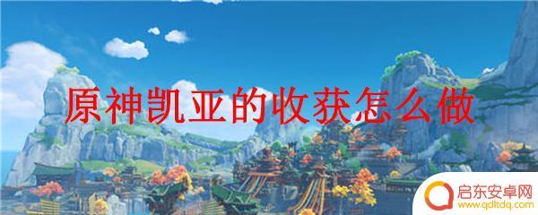 原神凯亚任务 原神凯亚的收获怎么种植