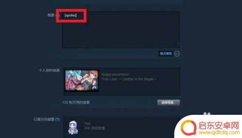 steam资料隐藏文字怎么打 STEAM个人资料界面如何设置隐藏文本