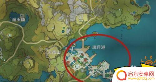 原神海滩 璃月海滩在原神地图中的具体位置
