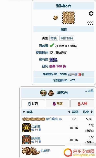 泰拉瑞亚克化石 泰拉瑞亚坚固化石获取攻略