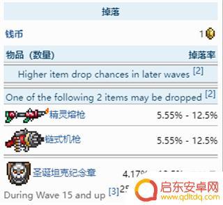 泰拉瑞亚冰霜月掉落奖励 泰拉瑞亚1.4霜月掉落物列表