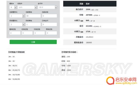 明日方舟 升级计算器 明日方舟干员升级材料计算器下载