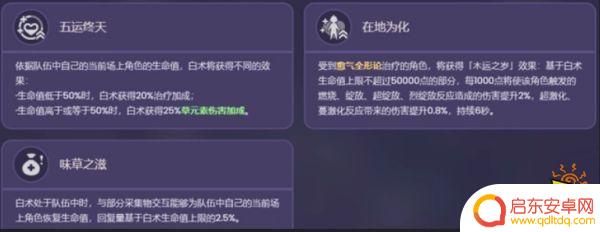 白术原神技能介绍 原神白术天赋技能怎么样